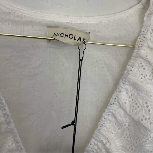 NICHOLAS Danni Bow-detail Broderie Anglaise Feathering Eyelet Dress Sz 4 NWT - Picture 5 of 9